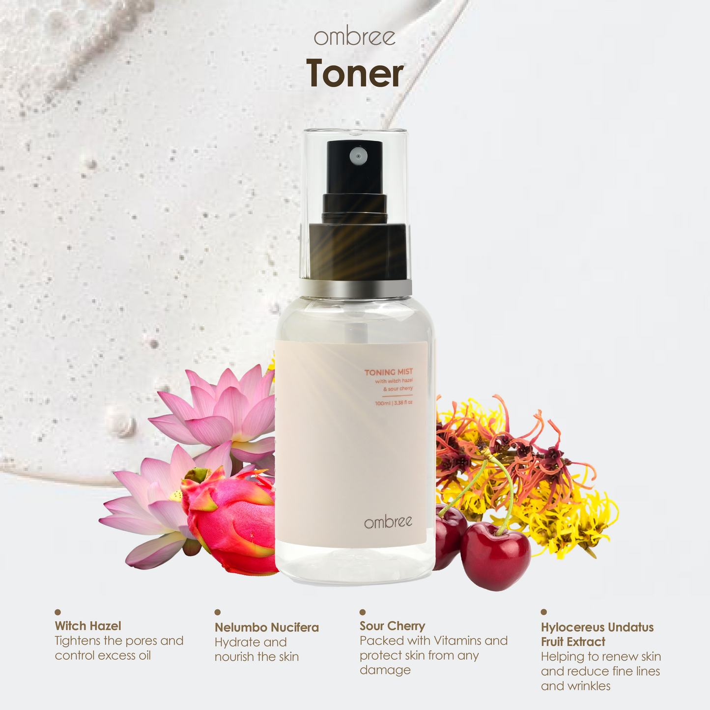 Ombree Witch Hazel and Sour Cherry Toner Mist 100 ML